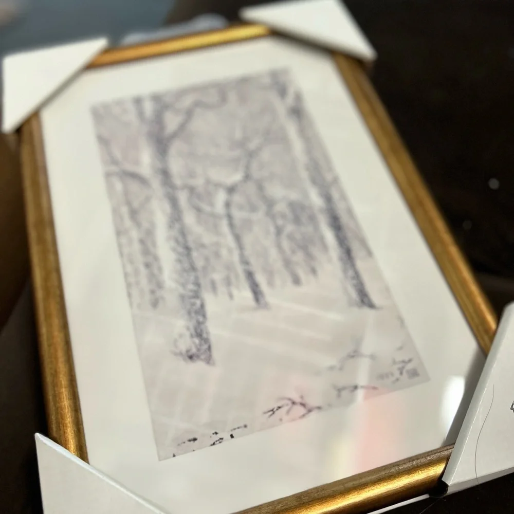 NWT 11x14” Snowy Trees Framed Wall Art — Hearth & Hand with Magnolia